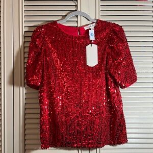 Vine & Love red sequin blouse
